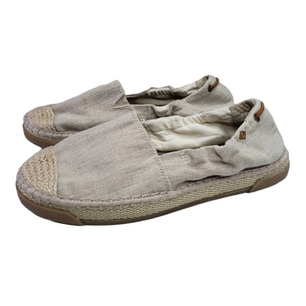 Sperry Laurel Reef Espadrille Slip On Shoes Women's 10 Oatmeal Fabric